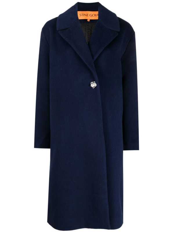 calf-length notched-lapel peacoat