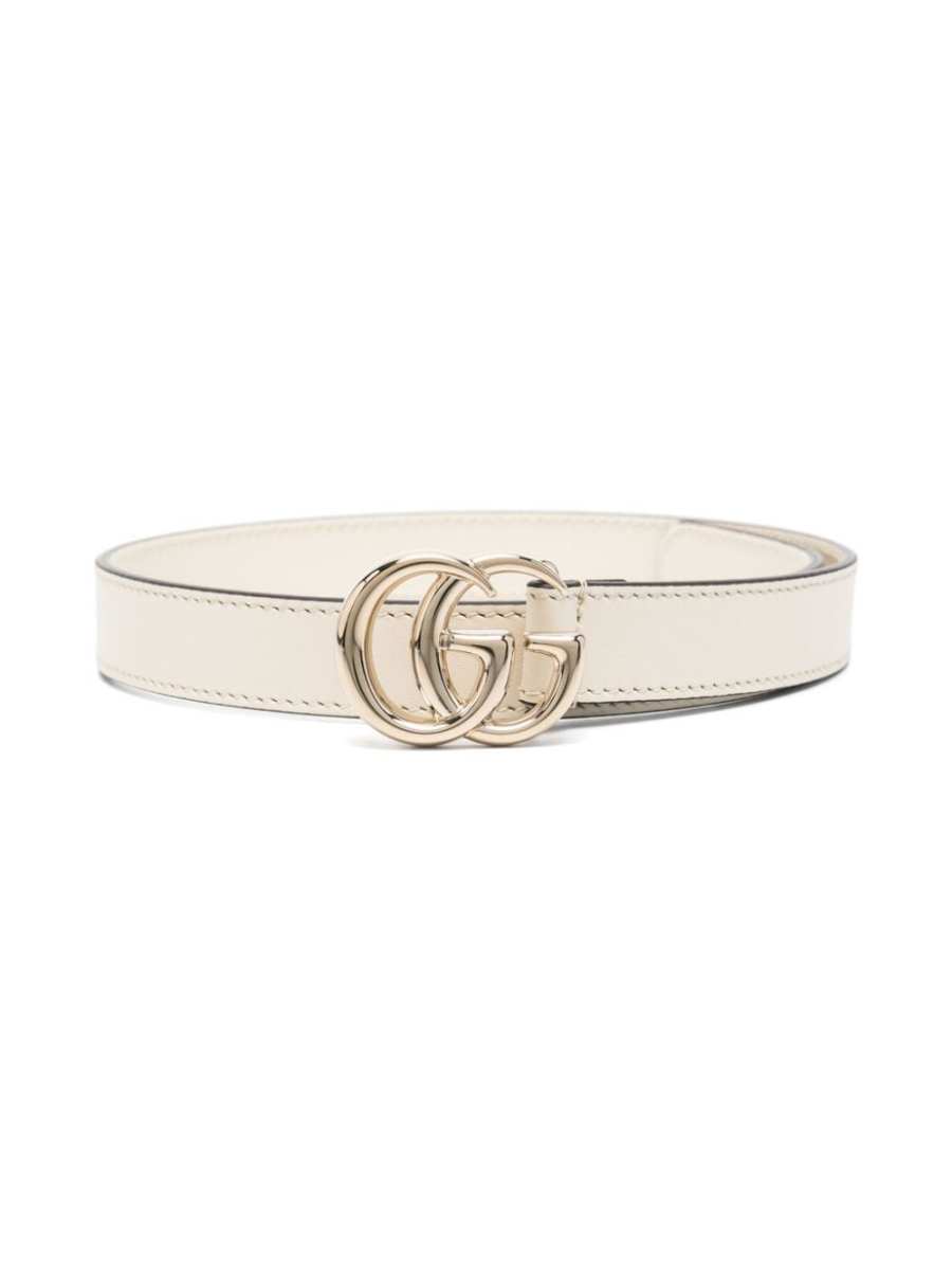 Double G-buckle leather belt