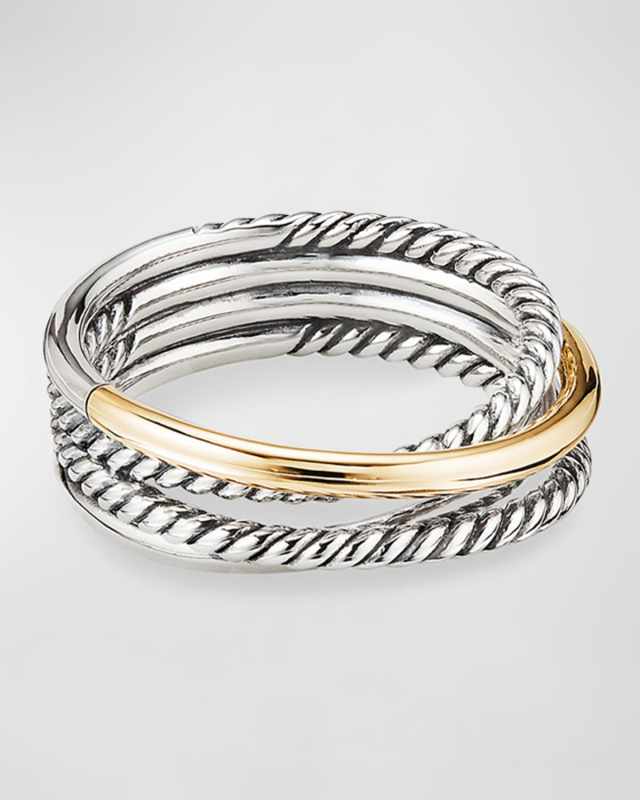 Crossover Ring with 18k Gold