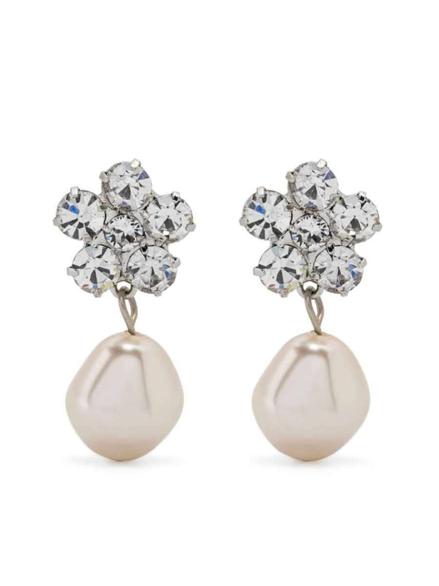 faux-pearl drop earrings