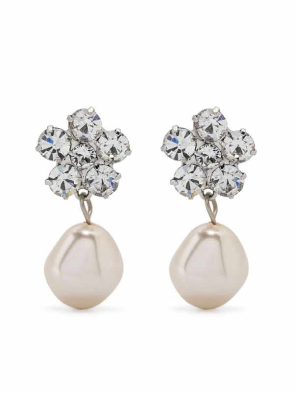 faux-pearl drop earrings
