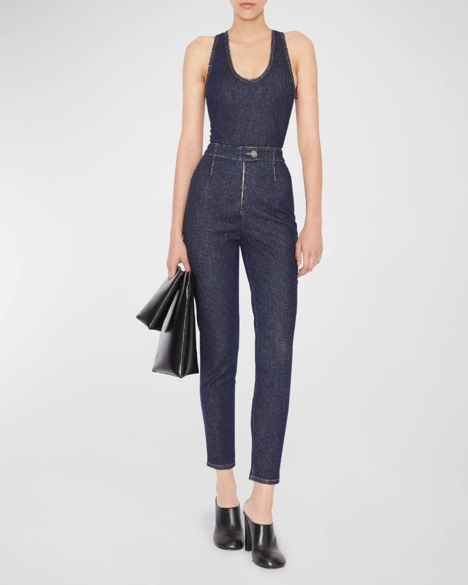High-Rise Denim Leggings