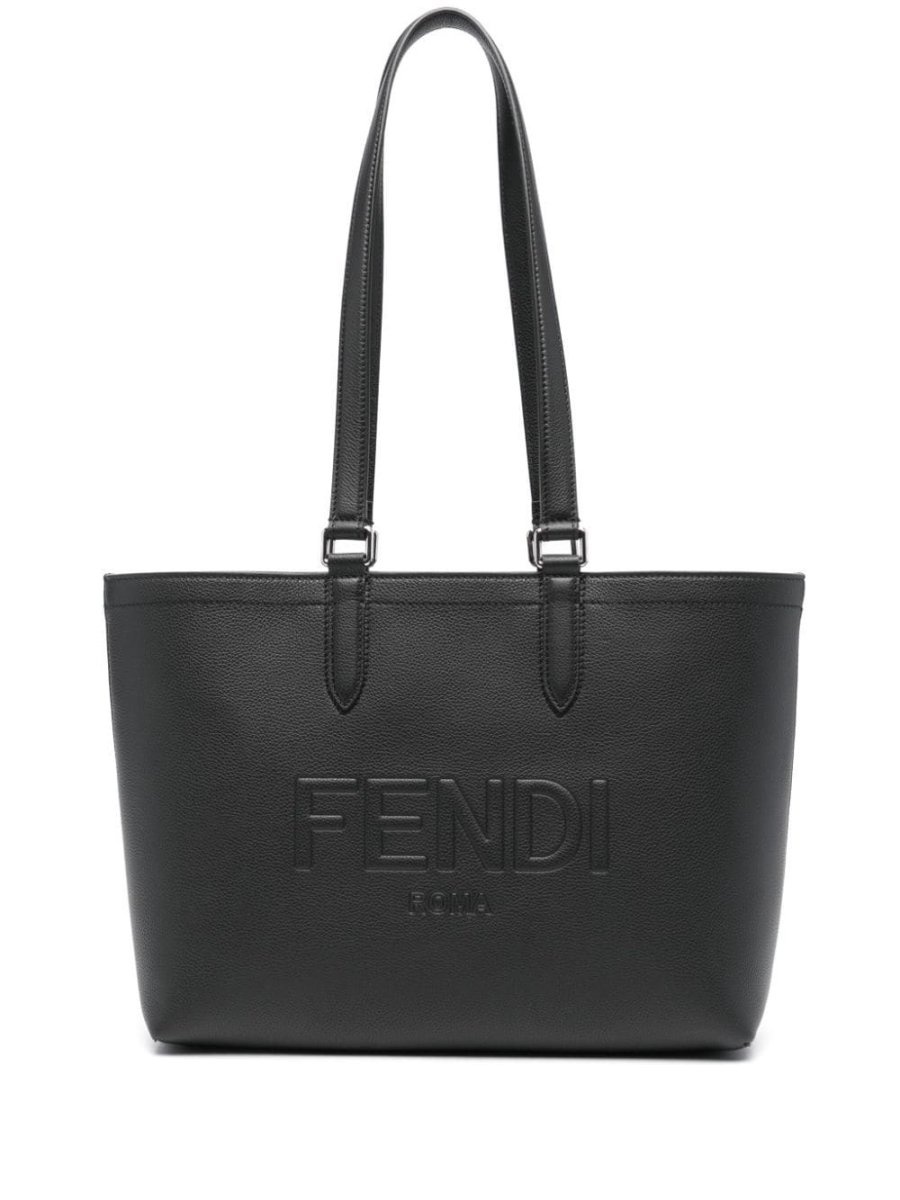 Roma logo-embossed leather tote bag