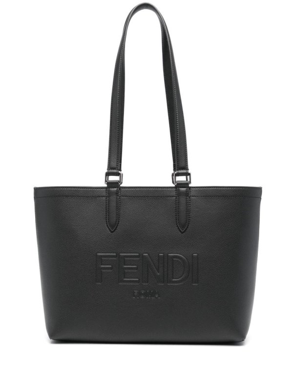 Roma logo-embossed leather tote bag