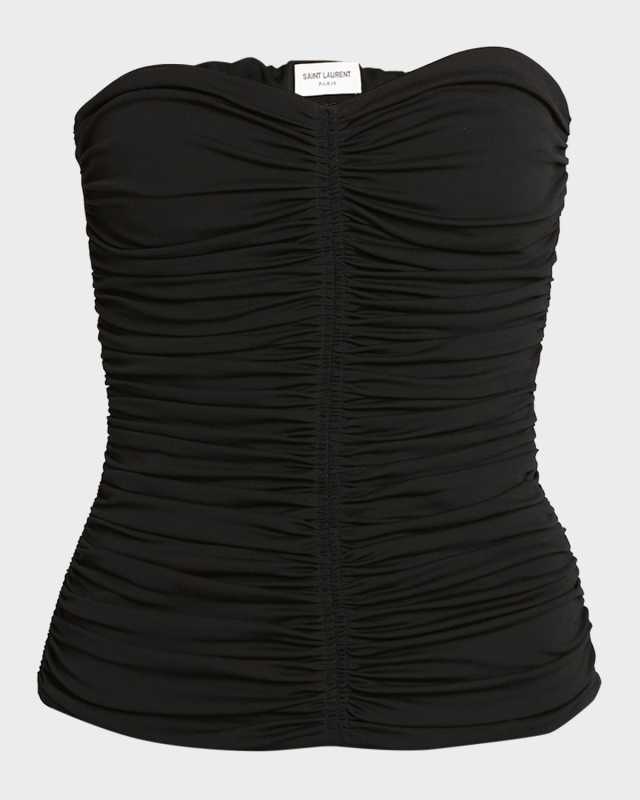 Ruched Strapless Tube Top