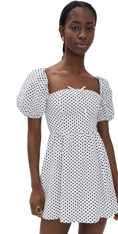 Reformation Malvina Linen Dress Eclipse Dot