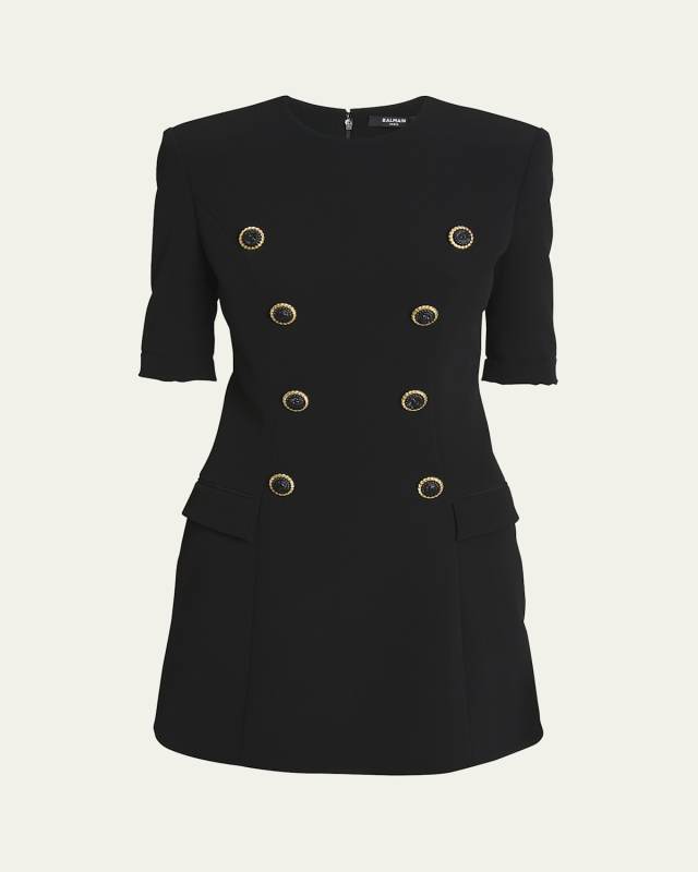 Tailored Mini Dress with Button Details