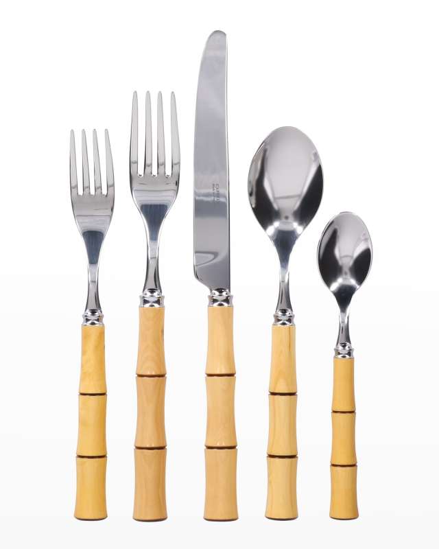 Byblos 5-Piece Place Setting, Natural Wood