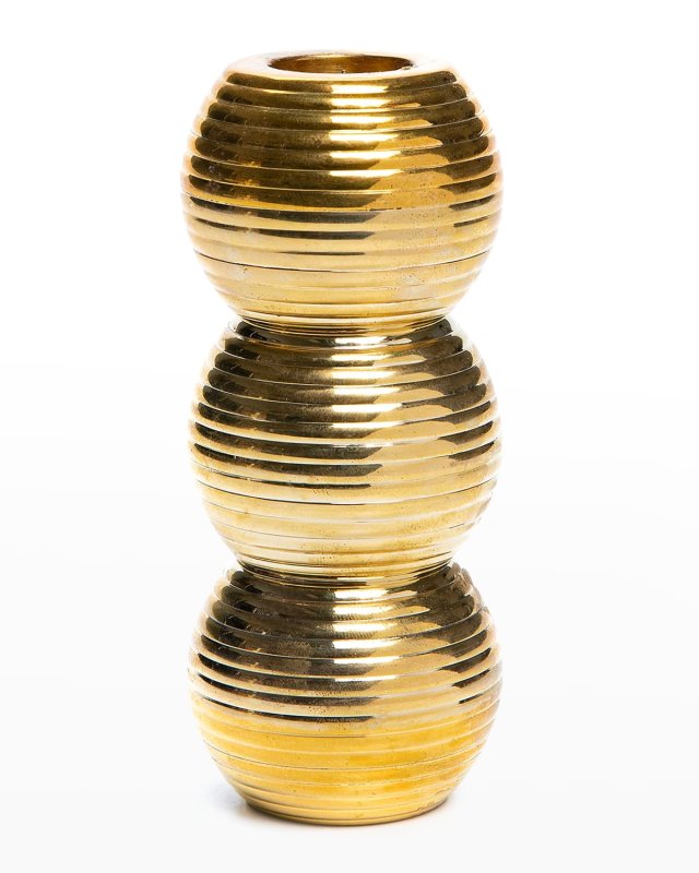 Ribbed Triple Sphere Candle Holder