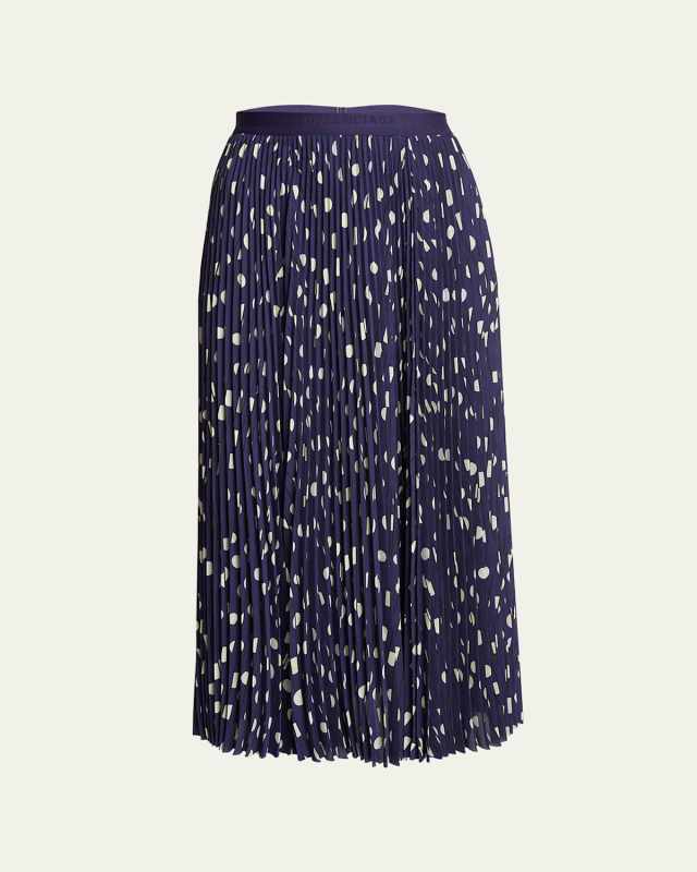 Polka Dot Elastic Logo Midi Skirt
