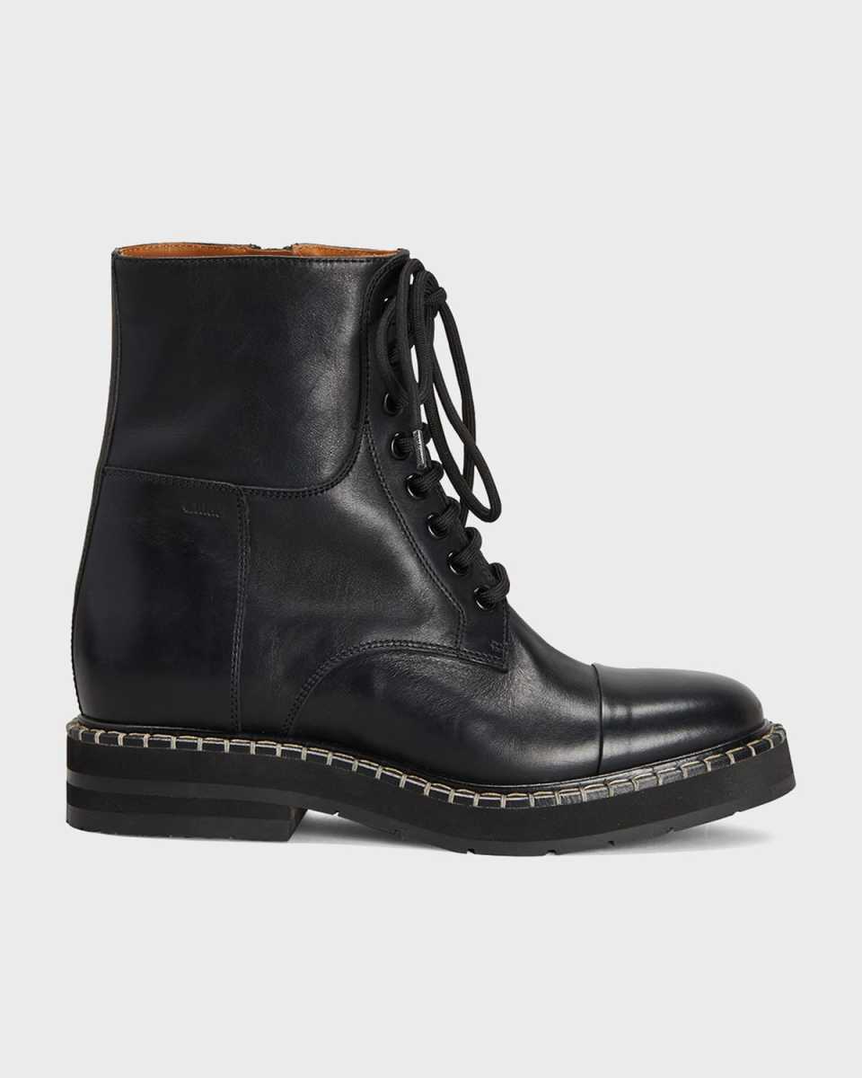 Noua Leather Lace-Up Ankle Boots