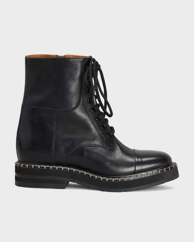 Noua Leather Lace-Up Ankle Boots
