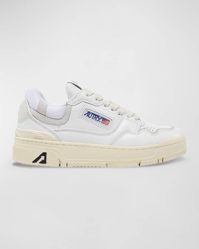 Low-Top Leather Trainer Sneakers
