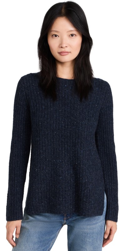 Vince Ribbed Donegal Tunic Indigo Donegal