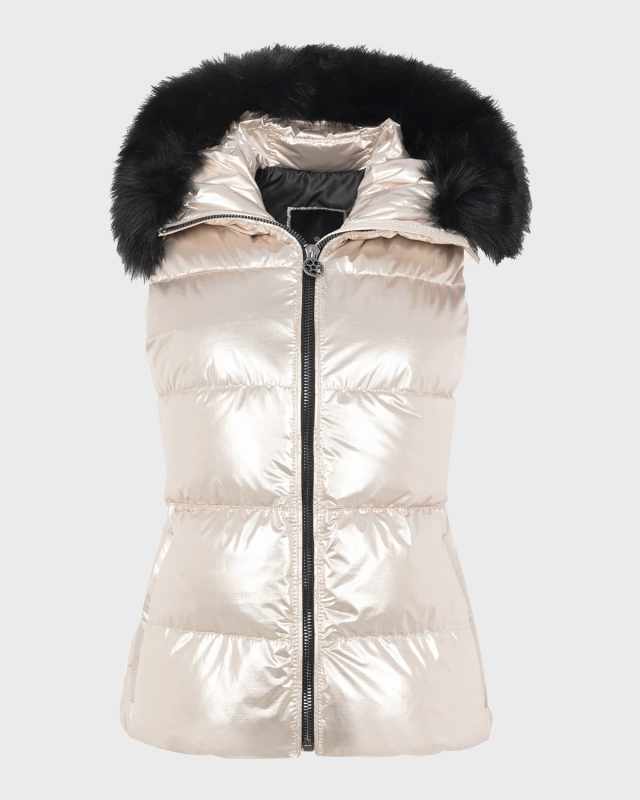 Apres-Ski Vest With Detachable Toscana Lamb Shearling Hood Trim