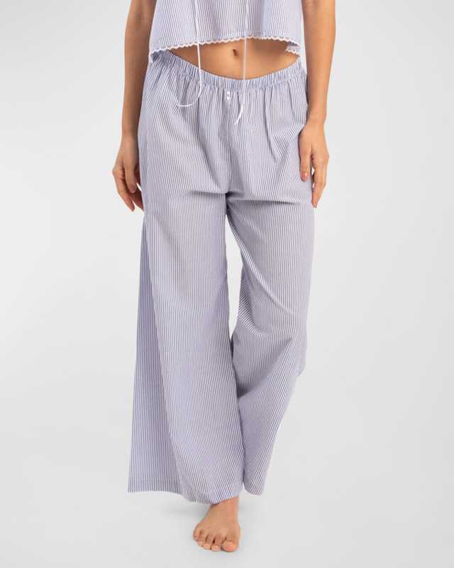 Cavani Striped Wide-Leg Lounge Pants