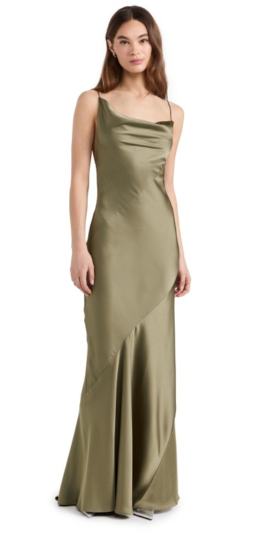 Philosophy di Lorenzo Serafini Cowl Neck Gown Green