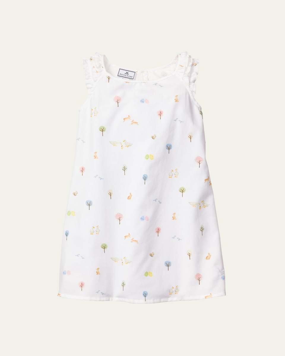 Girl's Amelie Easter Gardens Ruffle Nightgown, Size 6M-14