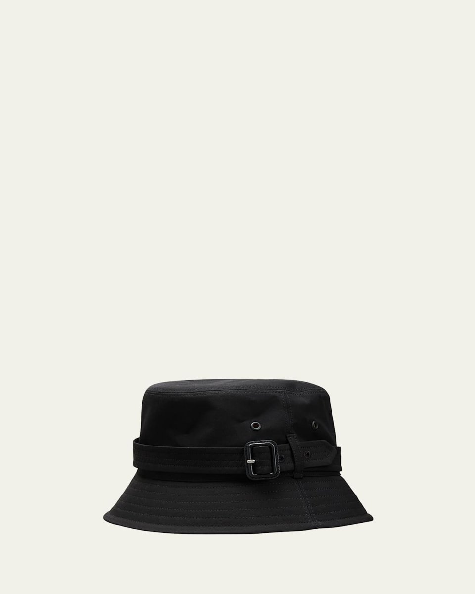 Gabardine Buckle Cotton Bucket Hat