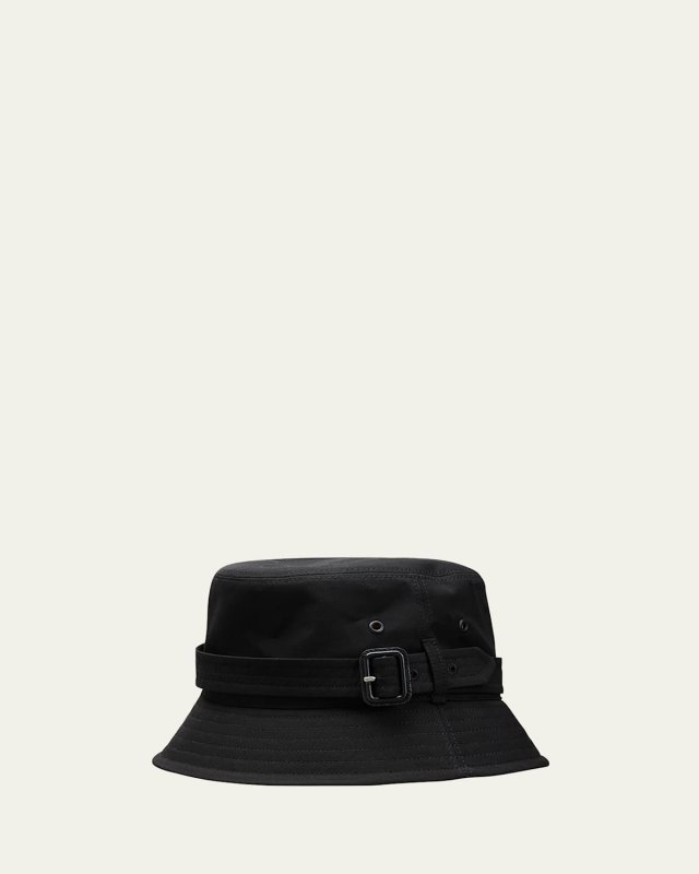 Gabardine Buckle Cotton Bucket Hat