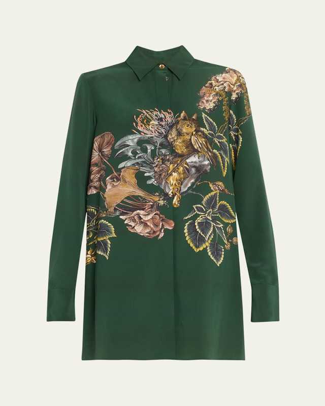 Forest Floral Printed Shirtdress
