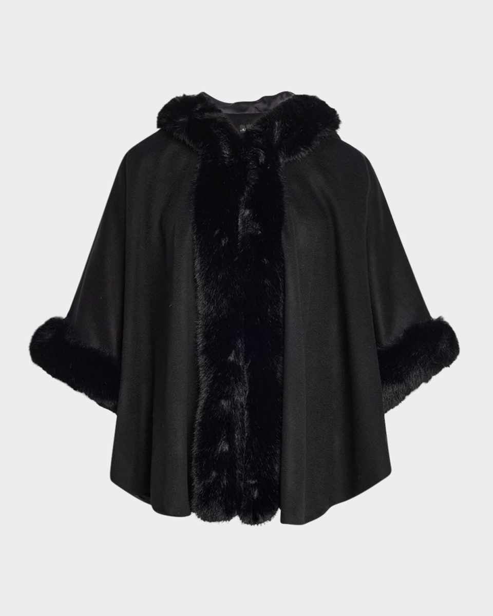 Cape W/ Faux Fur Trim