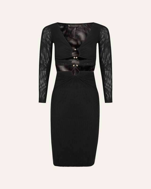 Solid Luna Long-Sleeve Midi Dress