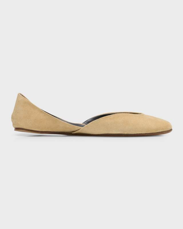 Gemma Suede D'Orsay Ballerina Flats
