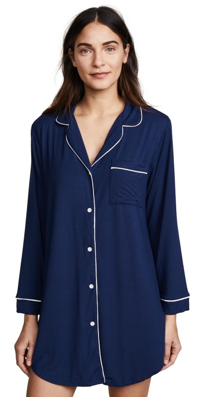 Eberjey Gisele Sleep Shirt Navy/Ivory