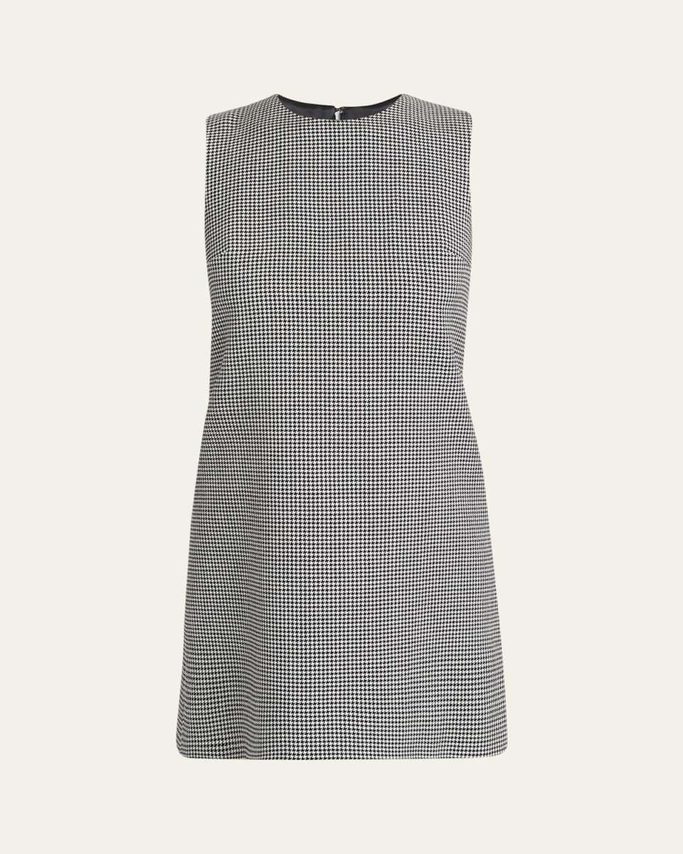 Short Houndstooth Wool Dress