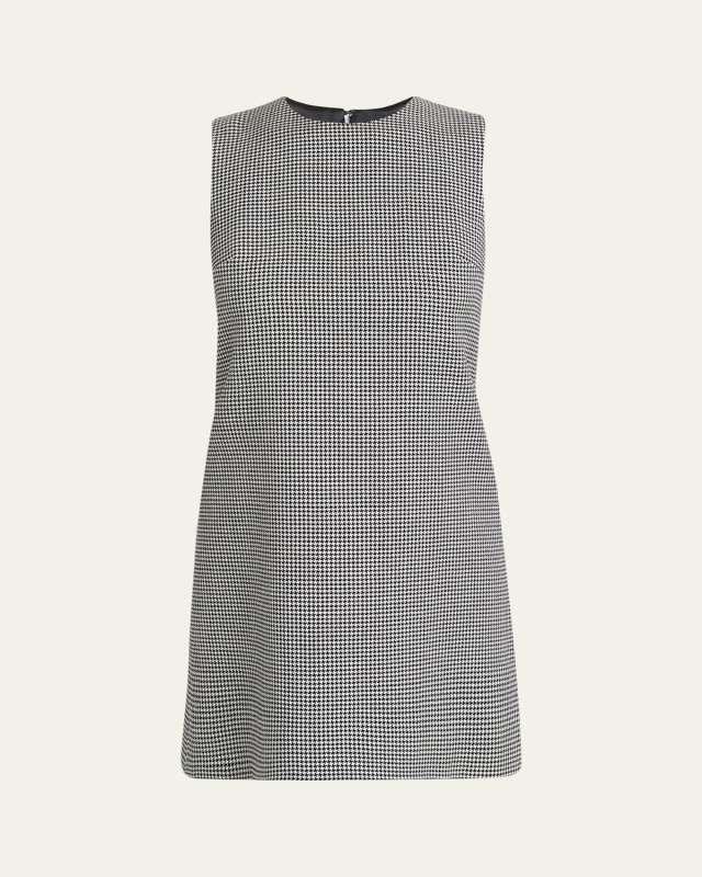 Short Houndstooth Wool Dress