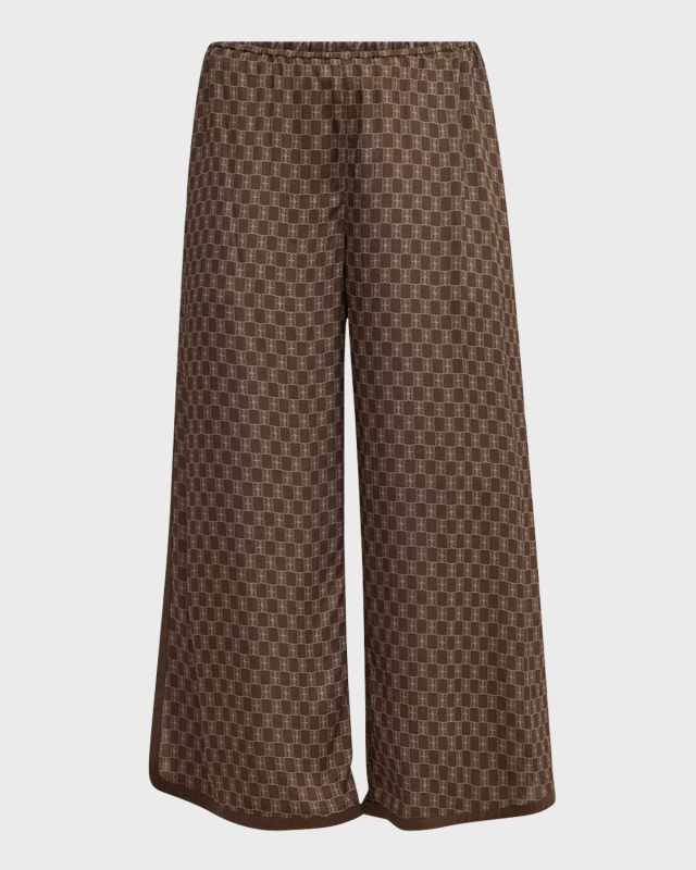Louisan Cropped Monogram-Print Pants