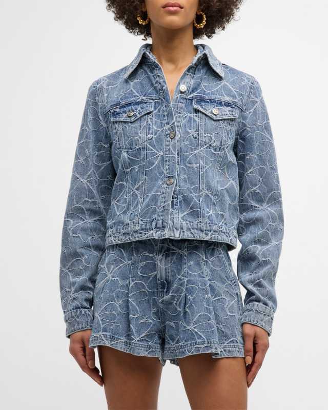 Hoff Floral Embroidered Denim Jacket