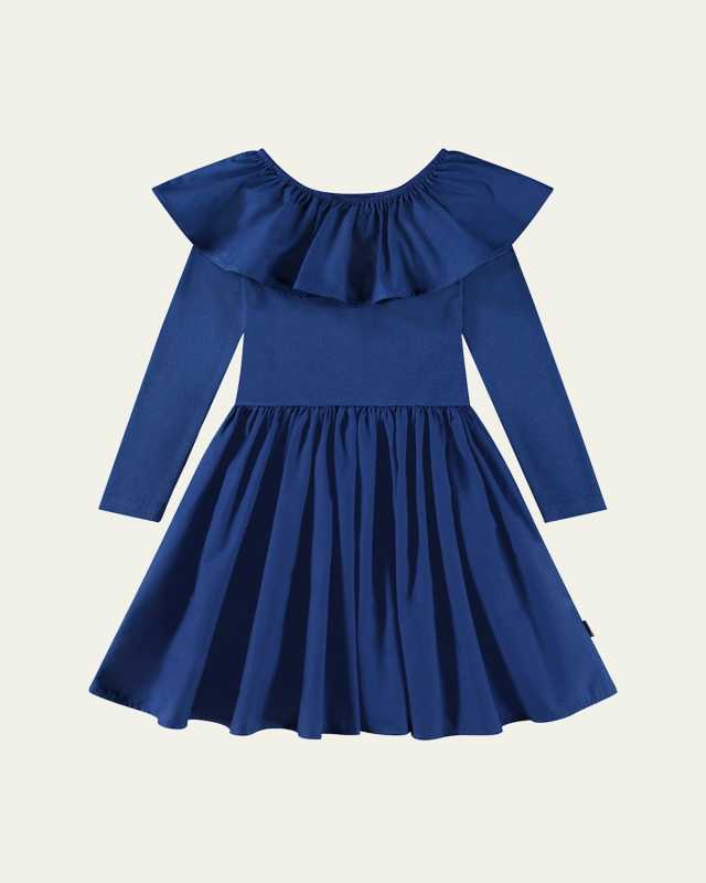 Girl's Cille Combo Collar Dress, Size 3T
