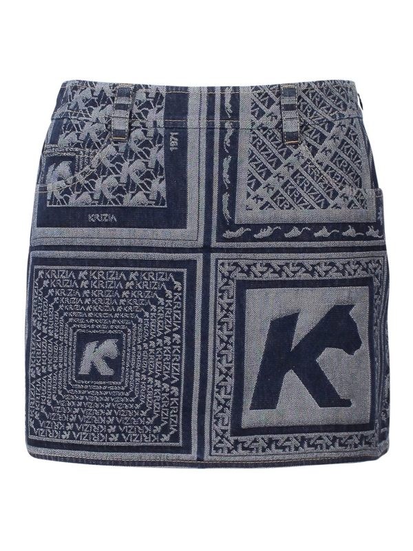 K Krizia Mini Jupe - Bleu