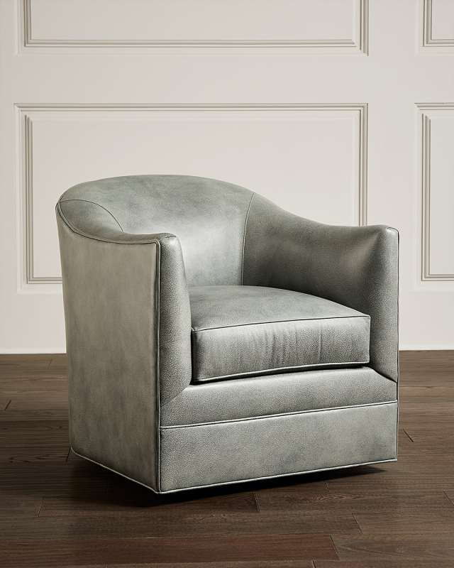Gideon Leather Swivel Club Chair