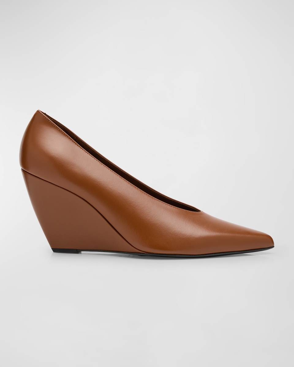 Viola Leather Wedge Pumps