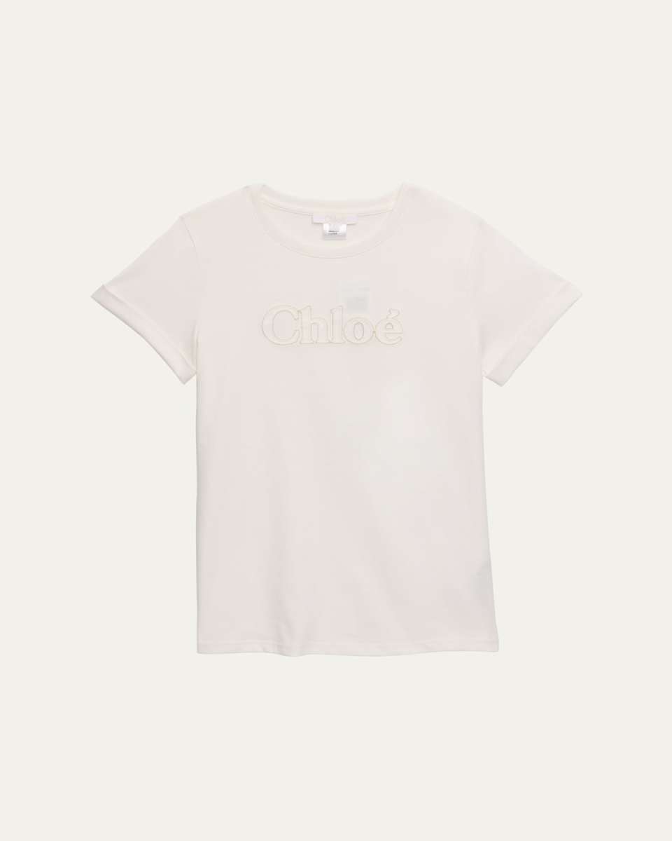 Girl's Embroidered Short-Sleeve T-Shirt, Size 6-