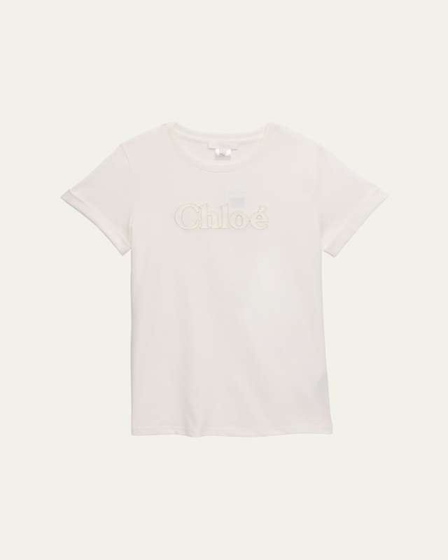 Girl's Embroidered Short-Sleeve T-Shirt, Size 6-