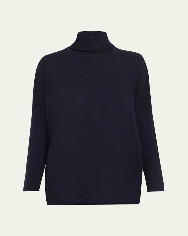 Wide Cashmere Turtleneck Cardigan