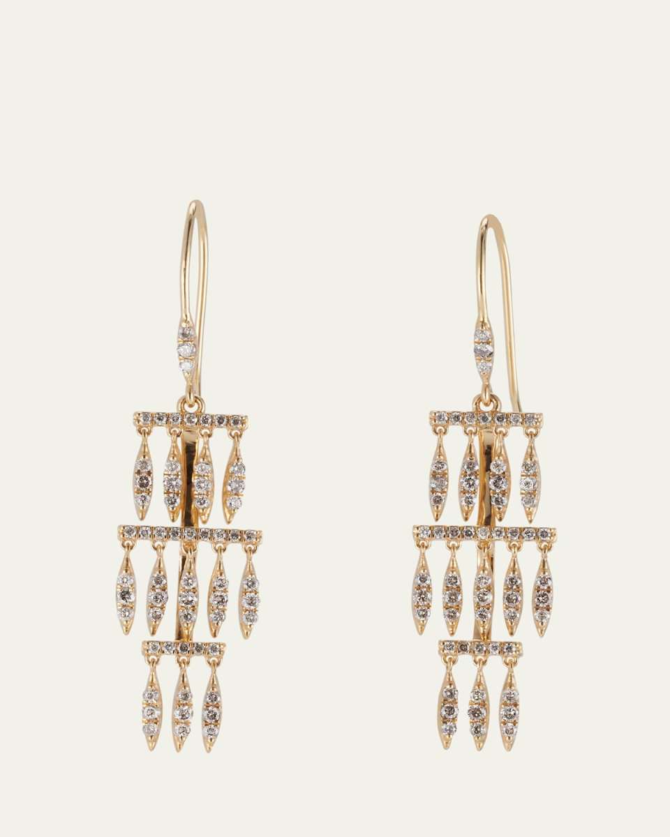 Grass Multi Dewdrop Earrings in 18K Yellow Gold