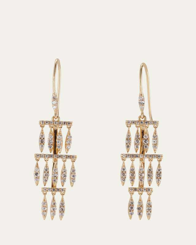 Grass Multi Dewdrop Earrings in 18K Yellow Gold