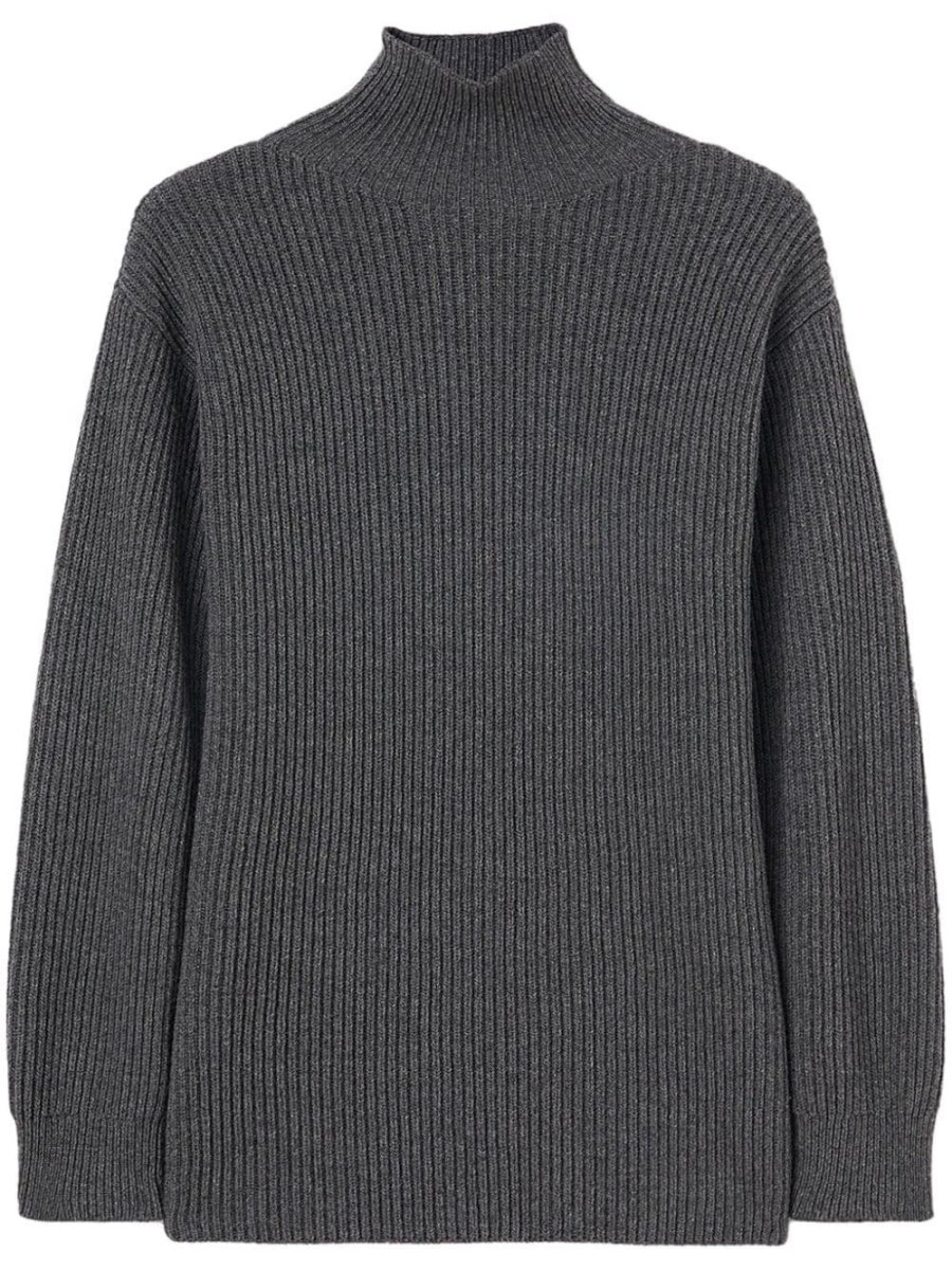 ribbed high-neck jumper