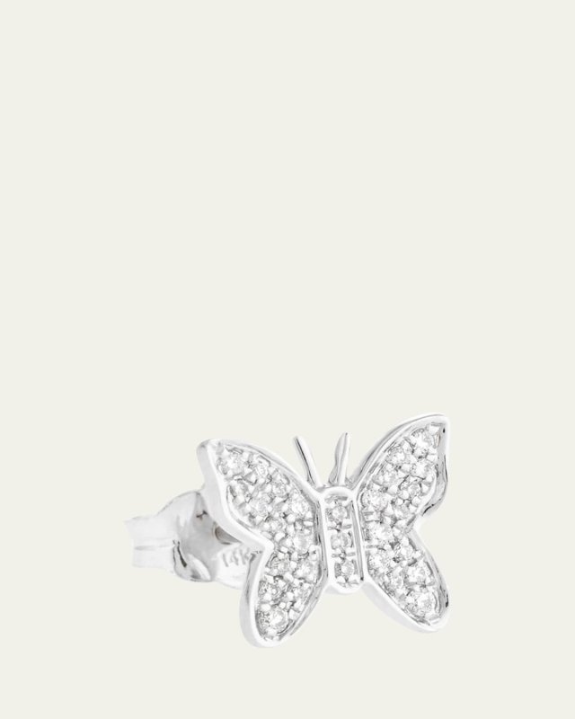 Mini Butterfly Stud Earring with Diamonds