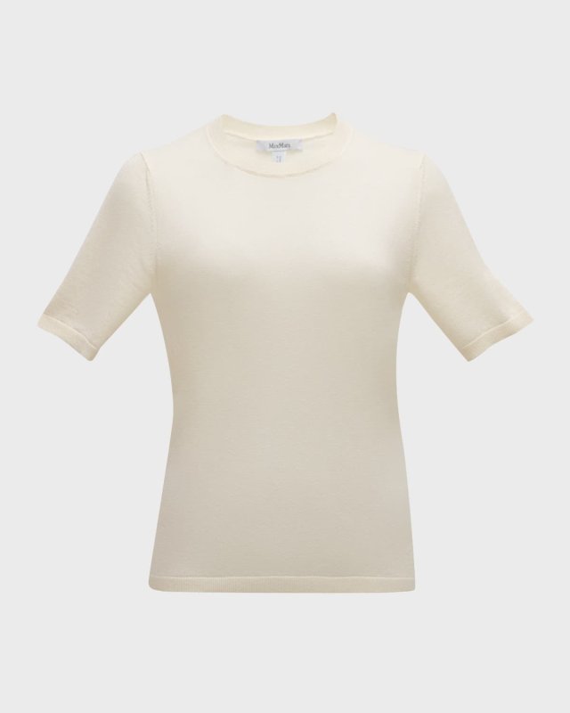Warren Silk-Cashmere Short-Sleeve Sweat