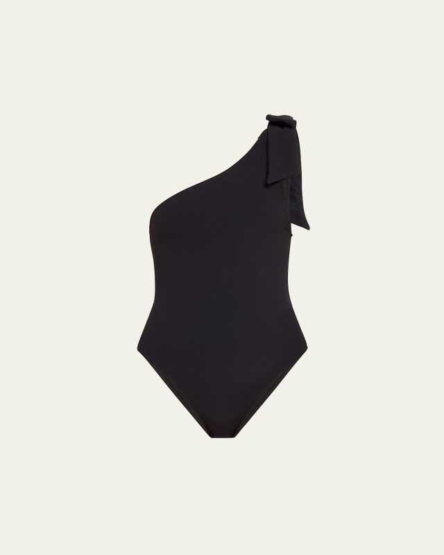 One-Shoulder Bow One-Piece Swimsuit