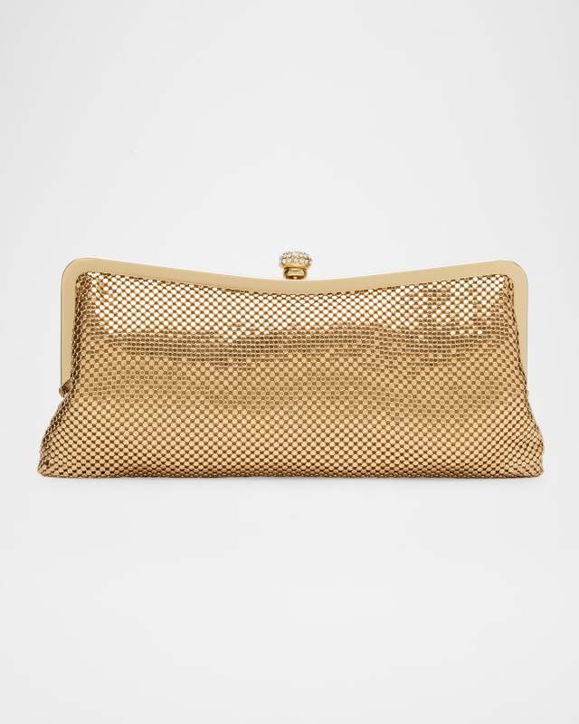 Mesh Brass Evening Clutch Bag