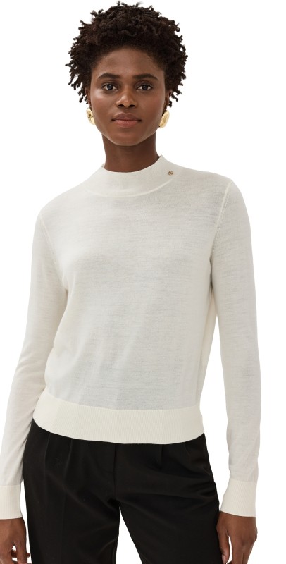ANINE BING Monique Long Sleeve Sweater Ivory