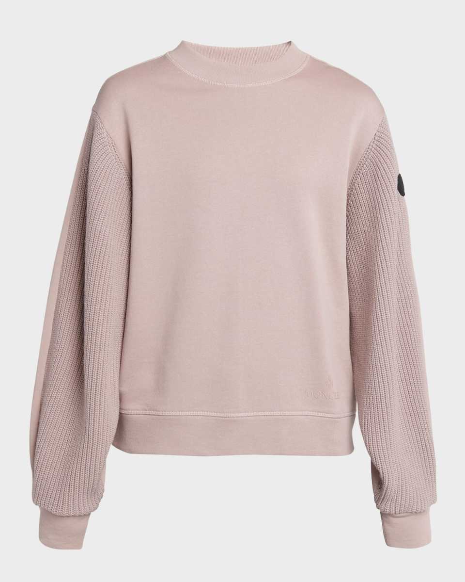 Knit Sleeve Crewneck Sweatshirt