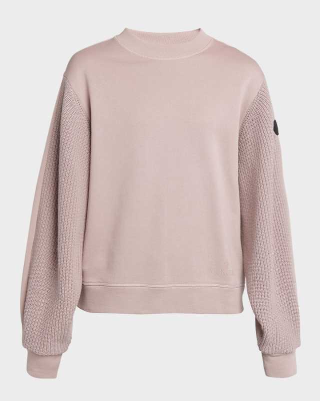 Knit Sleeve Crewneck Sweatshirt